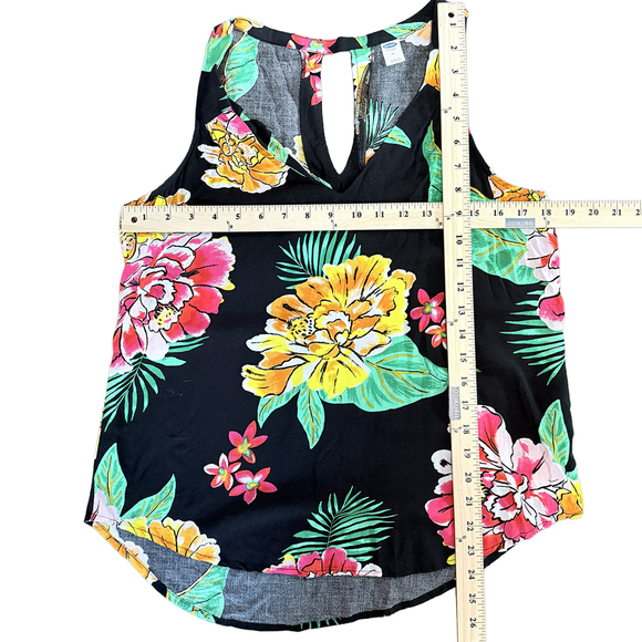 Old navy Flowy light tropical bold print floral sleeveless tank top blouse med - Picture 6 of 7